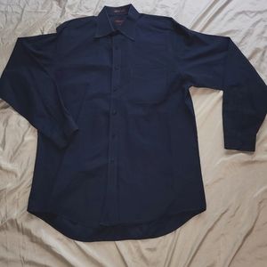 Nordstrom Men's Dark Blue Dress Shirt Wrinkle Free L Tall